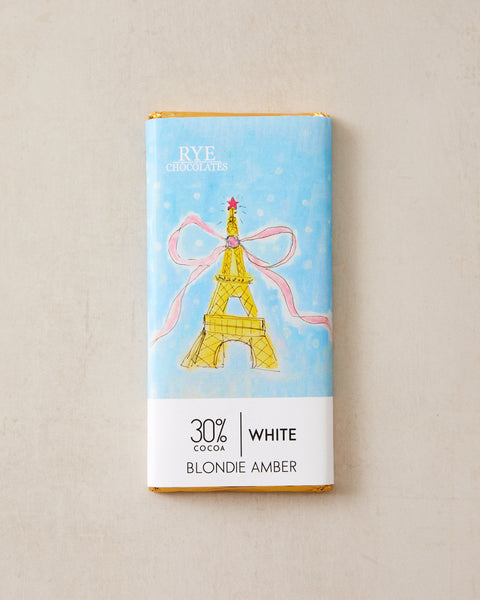 Blondie Amber White Chocolate Bar - 30% cocoa | festive wrapper