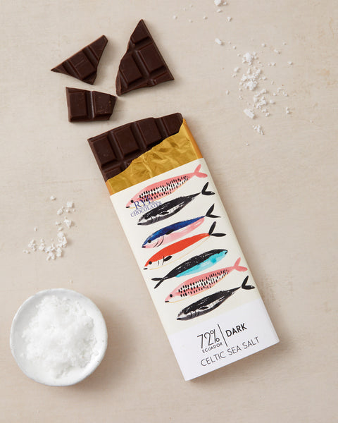 Celtic Sea Salt Dark Chocolate Bar - 72% Ecuadorian