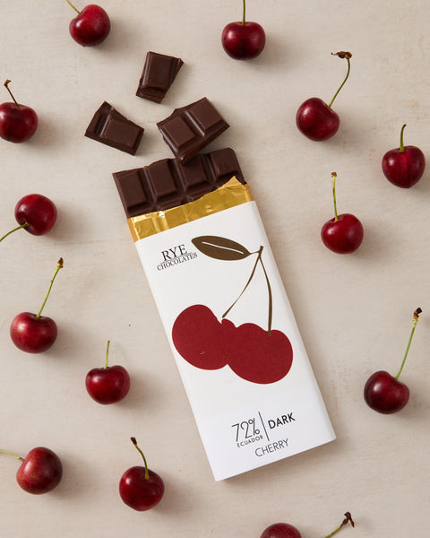 Cherry Dark Chocolate Bar - 72% Ecuadorian