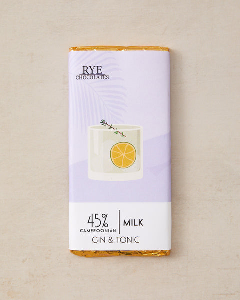 Gin & Tonic Milk Chocolate Bar - 45% Cameroonian