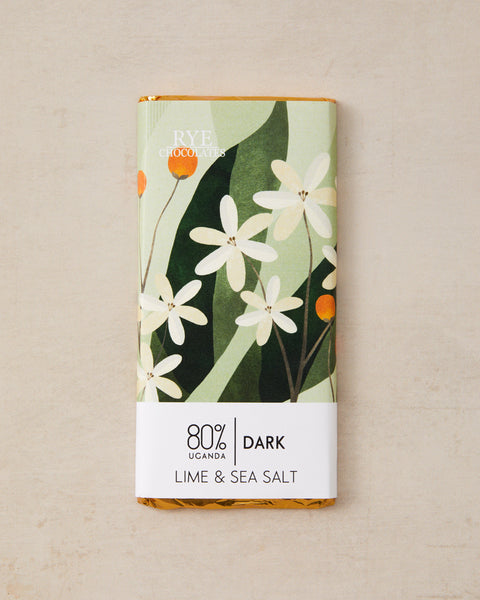 Lime & Sea Salt Dark Chocolate Bar - 80% Ugandan