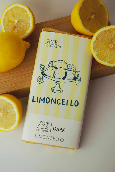 Limoncello Dark Chocolate Bar - 72% Ecuadorian