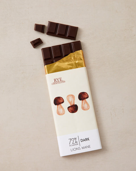 Lions Mane Dark Chocolate Bar - 72% Ecuadorian