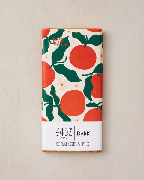 Orange & Fig Dark Chocolate Bar - 64.5% Peruvian