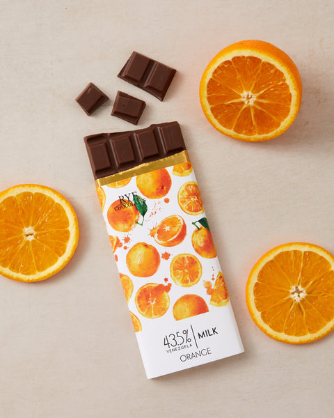 Orange Milk Chocolate Bar - 43.5% Venezuelan