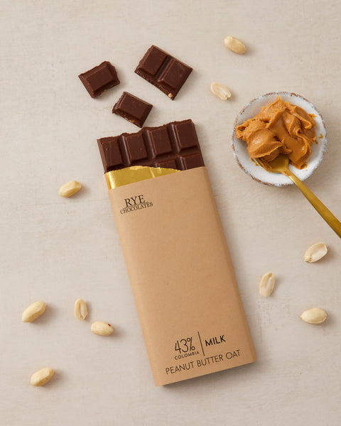 Peanut Butter Oat Milk Chocolate Bar - 43% Colombian Milk Chocolate
