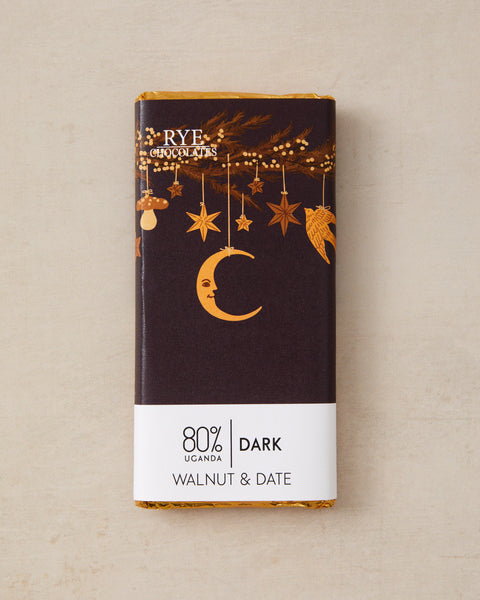 Walnut & Date Chocolate Bar - 80% Ugandan