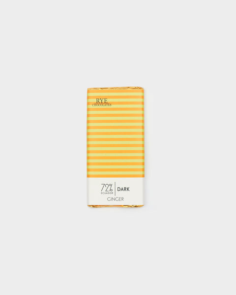 Ginger Dark Chocolate Bar - 72% Ecuadorian