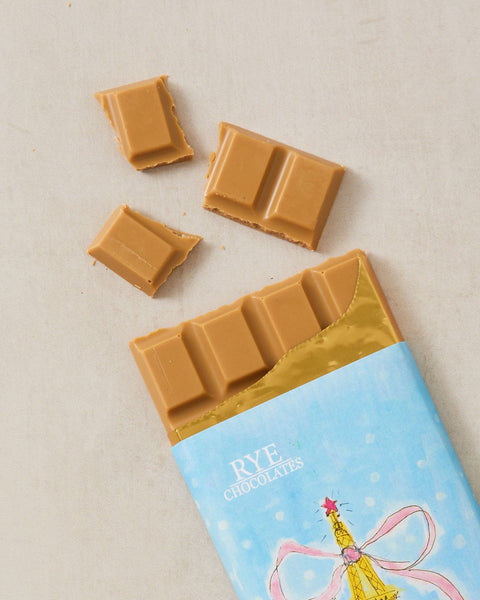 Blondie Amber White Chocolate Bar - 30% cocoa | festive wrapper