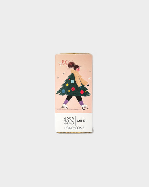 Festive Honeycomb Milk Chocolate Bar - 43.5% Venezuelan