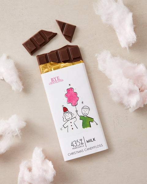 Christmas Candyfloss Milk Chocolate Bar - 43.5% Venezuelan