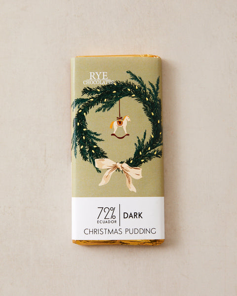 Christmas Pudding Dark Chocolate Bar - 72% Ecuadorian