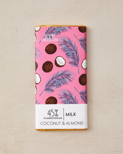 Coconut & Almond Milk Chocolate Bar - 45% Cameroonian