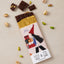 Festive Pistachio Chocolate Bar - blend of 43.5% Venezuelan milk & 72% Ecuadorian dark chocolate