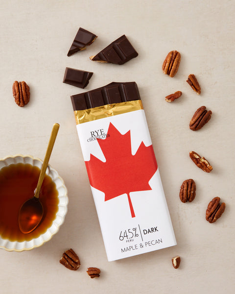 Maple & Pecan Dark Chocolate Bar - 64.5% Peruvian