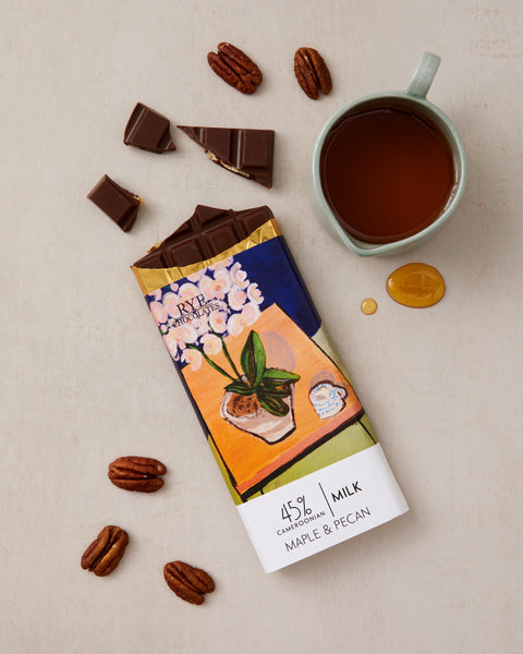 Maple & Pecan Milk Chocolate Bar - 45% Cameroonian