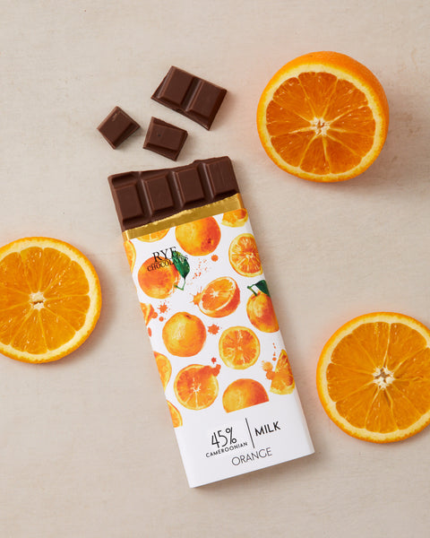 Orange Milk Chocolate Bar - 45% Cameroonian