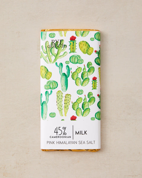Pink Himalayan Sea Salt Milk Chocolate Bar - 45% Cameroonian