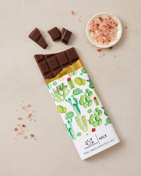 Pink Himalayan Sea Salt Milk Chocolate Bar - 45% Cameroonian