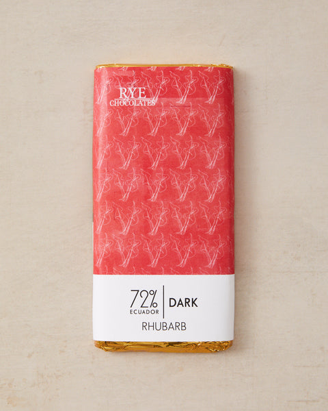 Rhubarb Curd Dark Chocolate Bar - 72% Ecuadorian