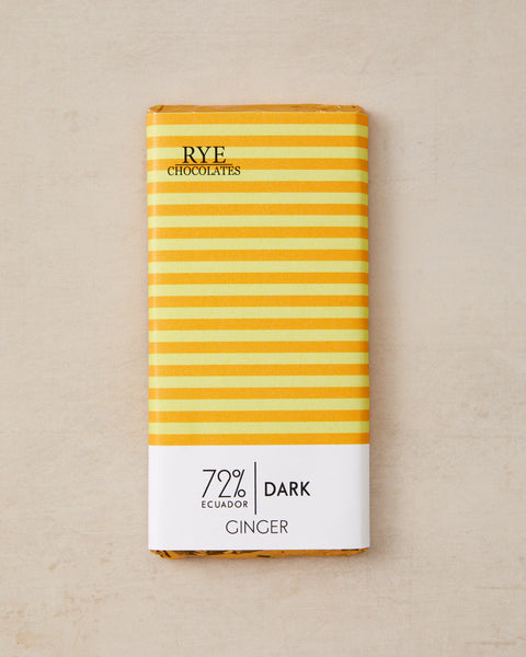 Ginger Dark Chocolate Bar - 72% Ecuadorian