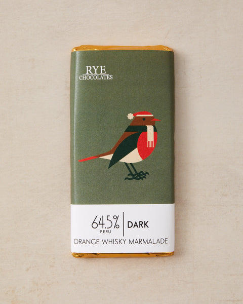 Orange Whisky Marmalade Dark Chocolate Bar - 64.5% Peruvian