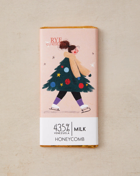 Festive Honeycomb Milk Chocolate Bar - 43.5% Venezuelan