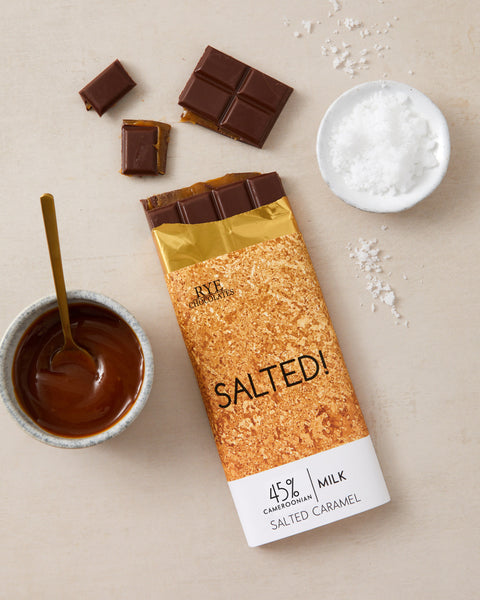 Salted Caramel Milk Chocolate Bar - 45% Cameroonian