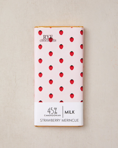 Strawberry Meringue Milk Chocolate Bar - 45% Cameroonian