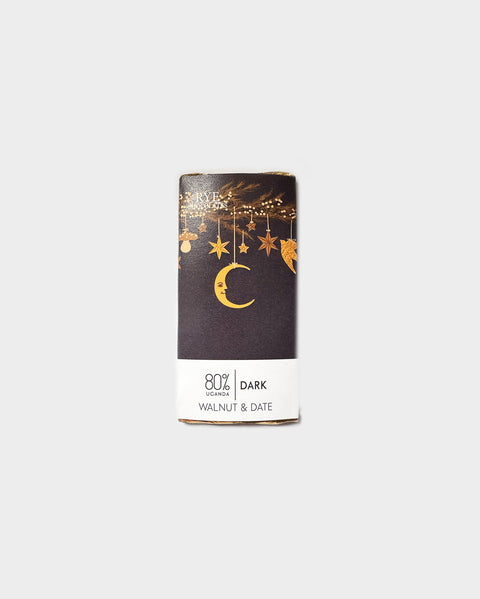 Walnut & Date Chocolate Bar - 80% Ugandan