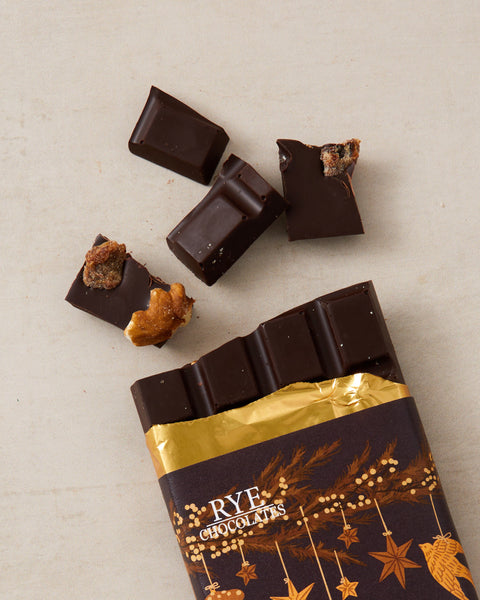 Walnut & Date Chocolate Bar - 80% Ugandan