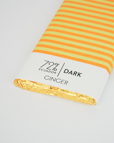 Ginger Dark Chocolate Bar - 72% Ecuadorian
