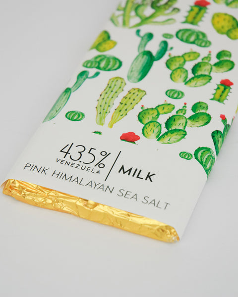 Pink Himalayan Sea Salt Milk Chocolate Bar - 43.5% Venezuelan