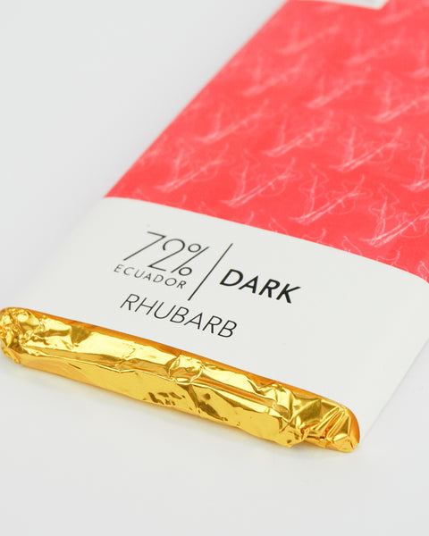 Rhubarb Dark Chocolate Bar - 72% Ecuadorian